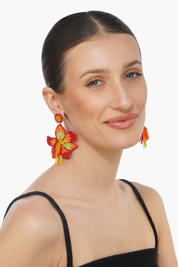 Coral Lily Earrings - Image 4