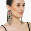 Pretty Pink Floral Earrings - Image 2
