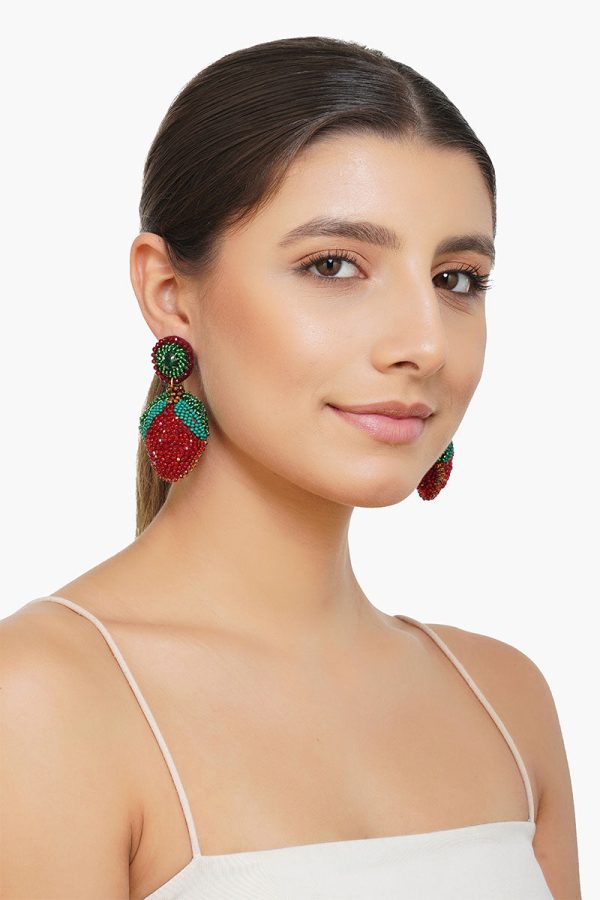 Strawberry Splash Drop Earrings - Image 2