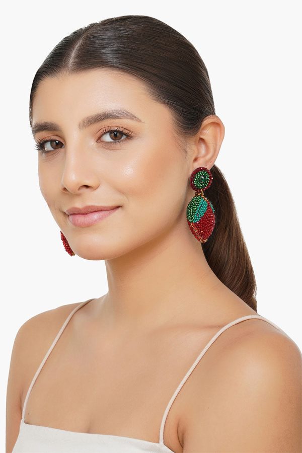 Strawberry Splash Drop Earrings - Image 3