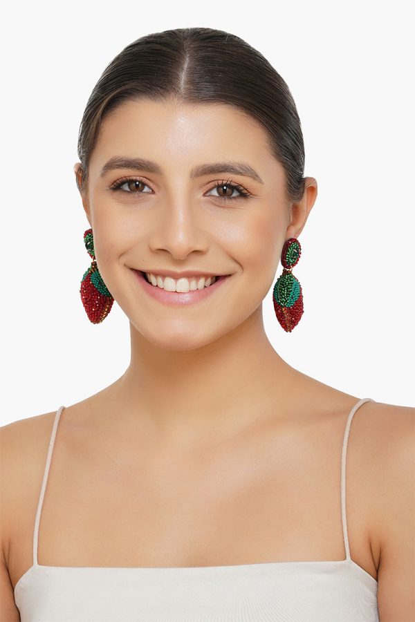 Strawberry Splash Drop Earrings - Image 4