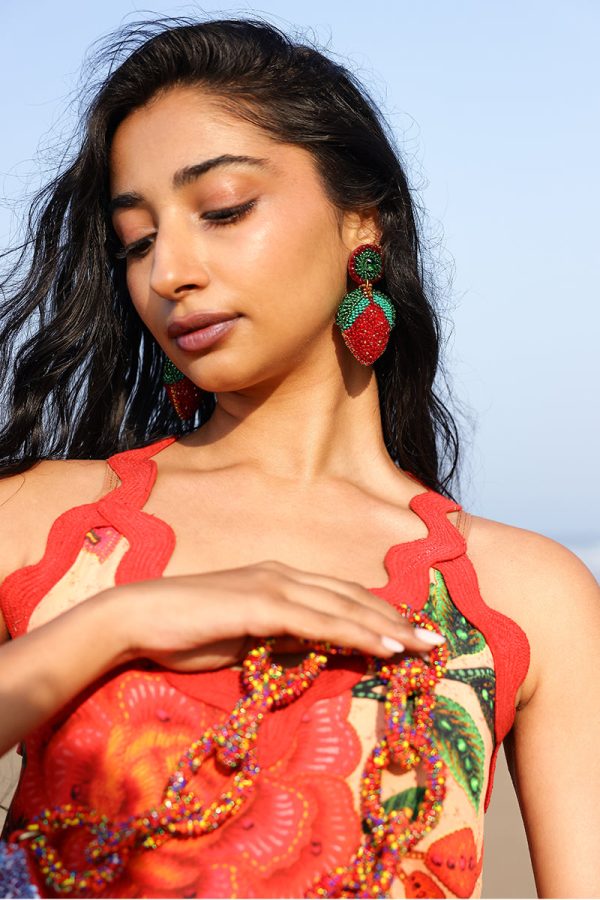 Strawberry Splash Drop Earrings - Image 5