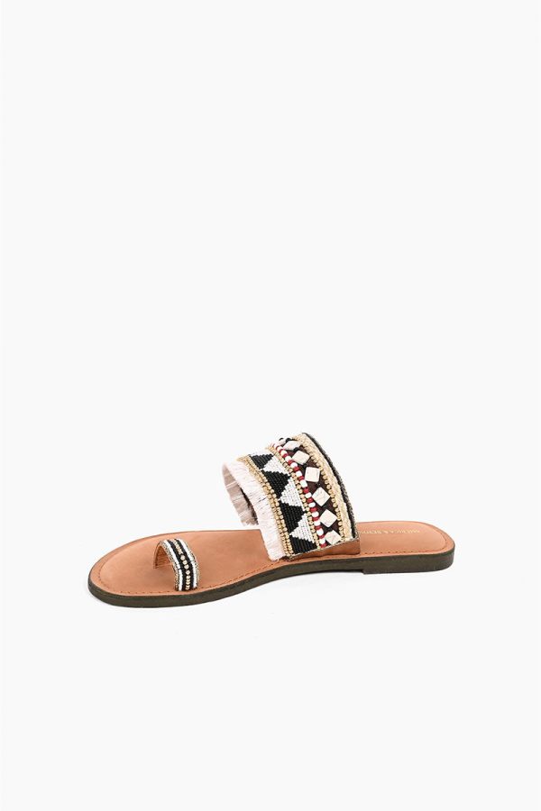 Aztec Beaded Fringe Sandals - Image 3